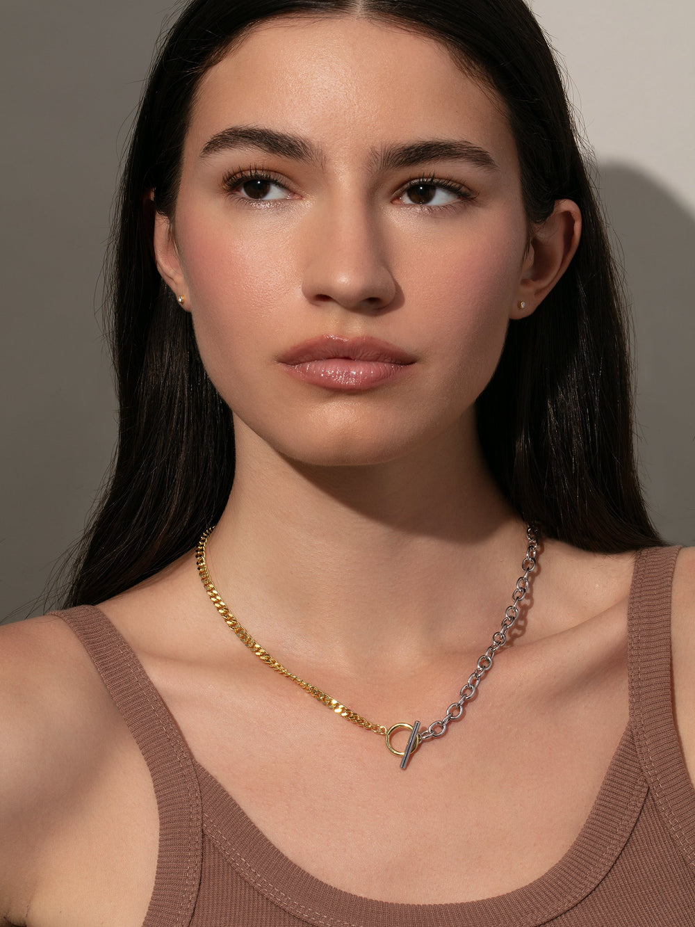 Mixed Metal Chain Necklace