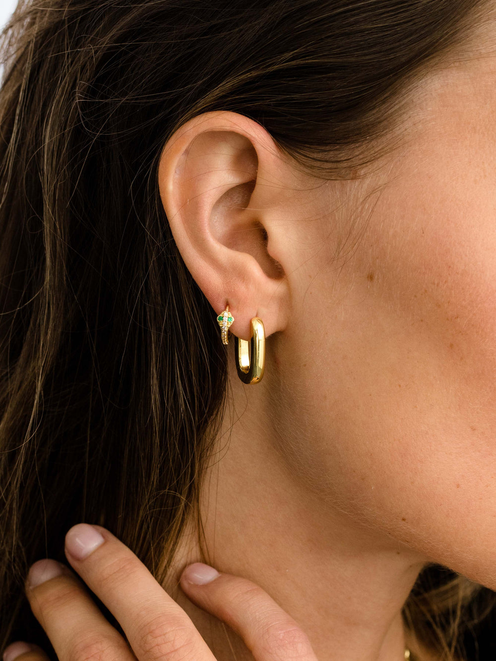 Oval Huggie Earrings