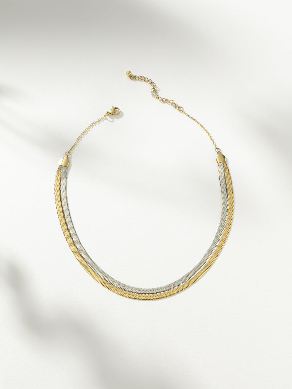 Double Layer Herringbone Chain Necklace