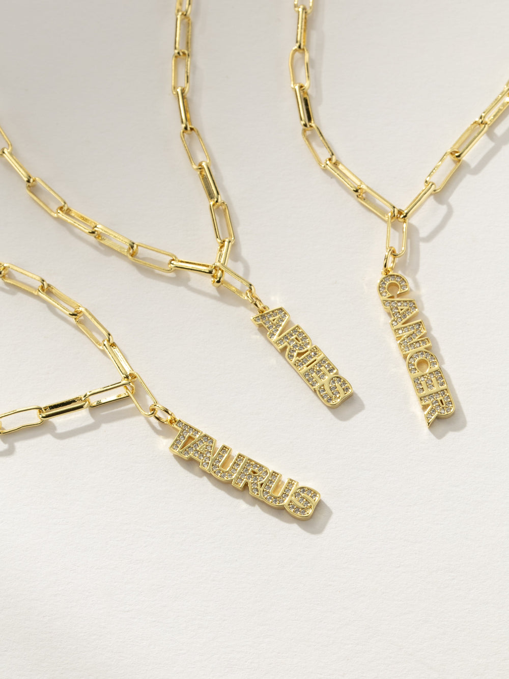 Zodiac Nameplate Pendant Necklace