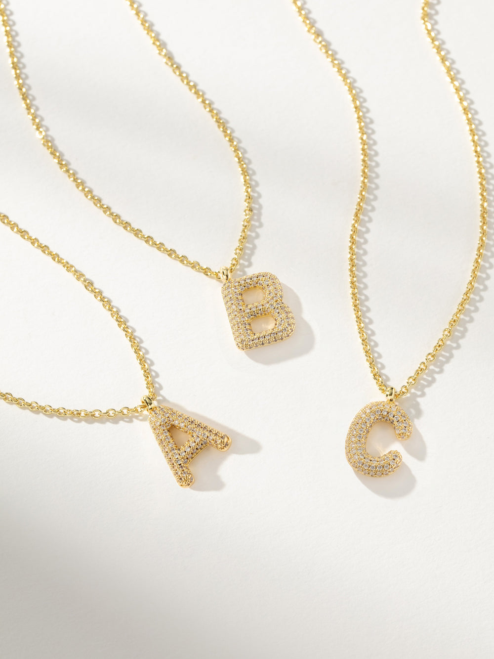 Pavé Bubble Letter Necklace 2.0