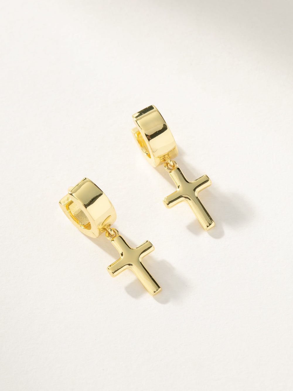 Bold Cross Huggie Earrings