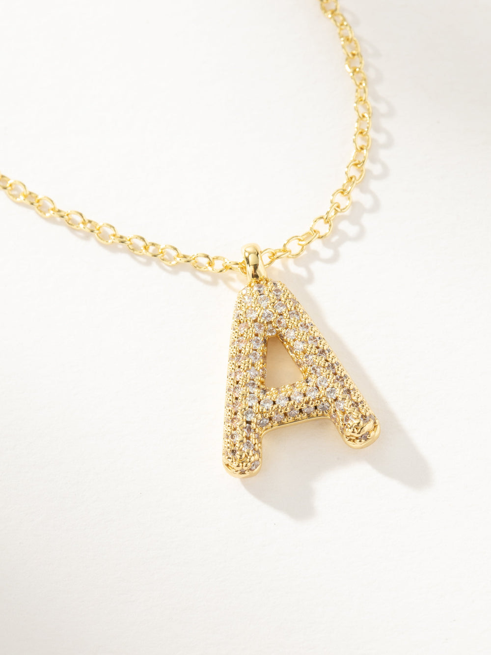 Pavé Bubble Letter Necklace 2.0