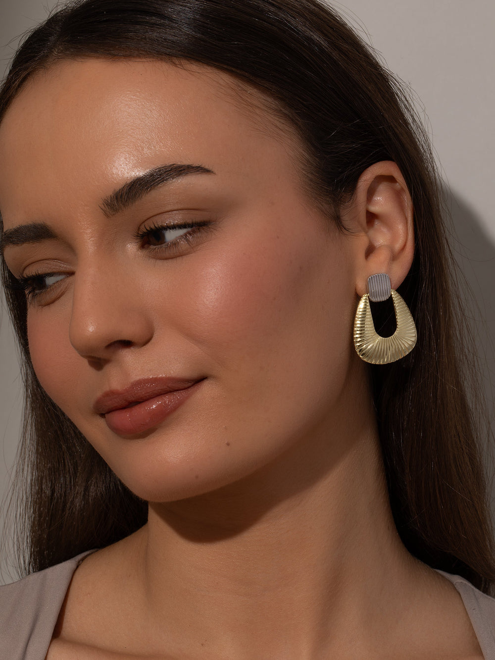 Mixed Metal Statement Earrings