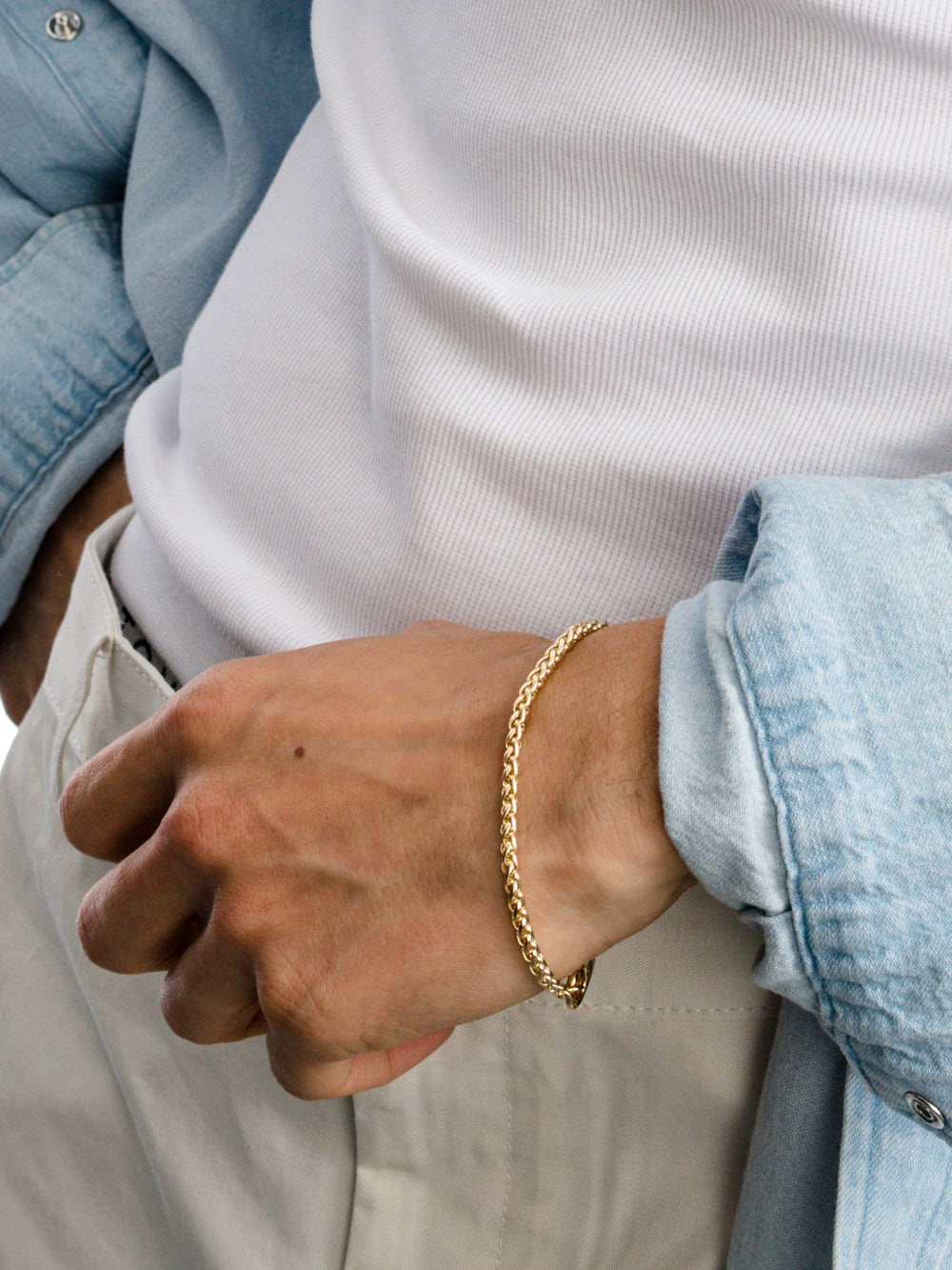 Men's Wheat Chain Bracelet 4mm