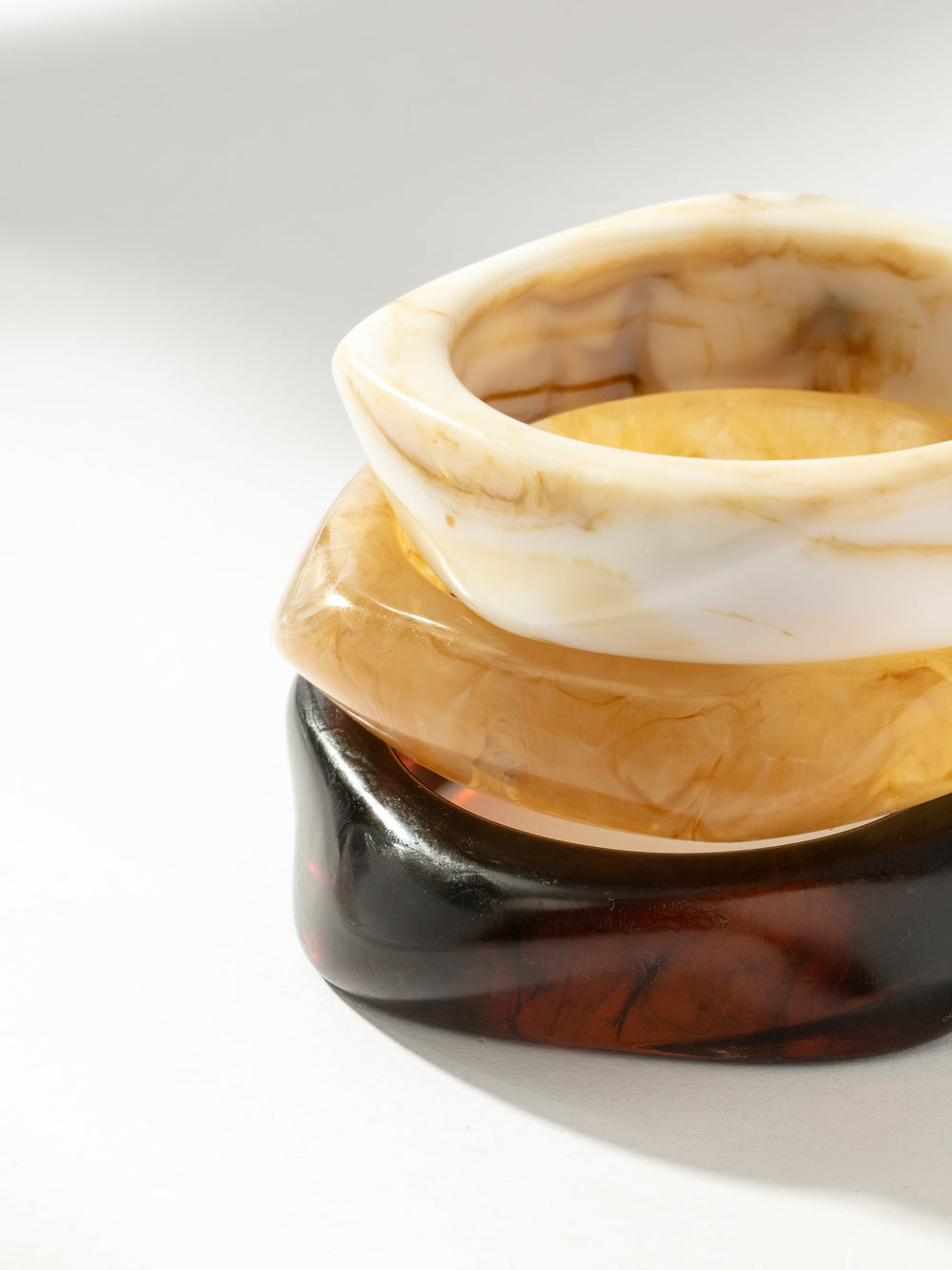 Beachy Resin Bangle Bracelets (Set of 3)