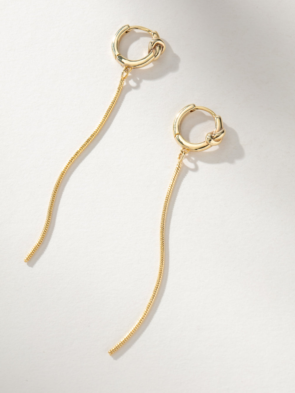 Forever Knot and Chain Huggie Earrings