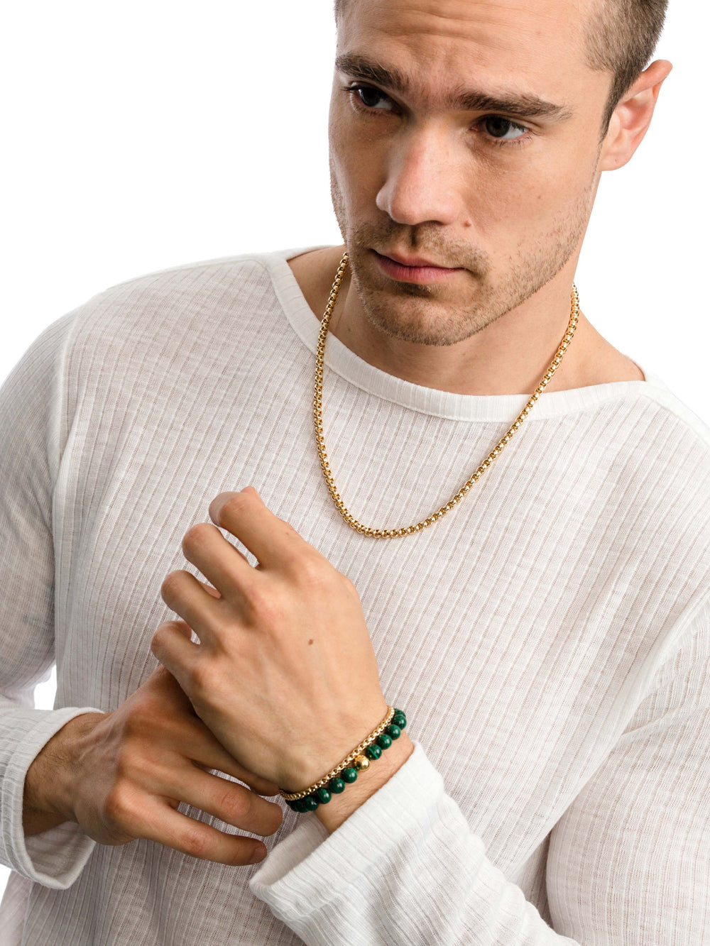Men's Round Box Chain Necklace 5mm