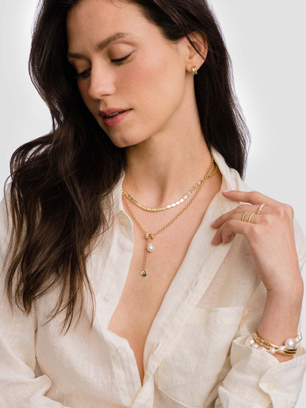 Beach Day Pearl Lariat Necklace
