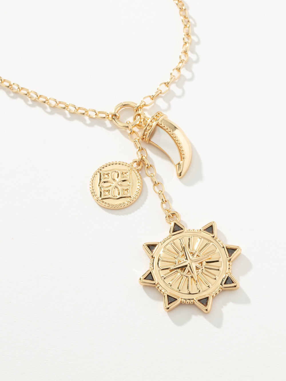 Sun Compass Lariat Necklace