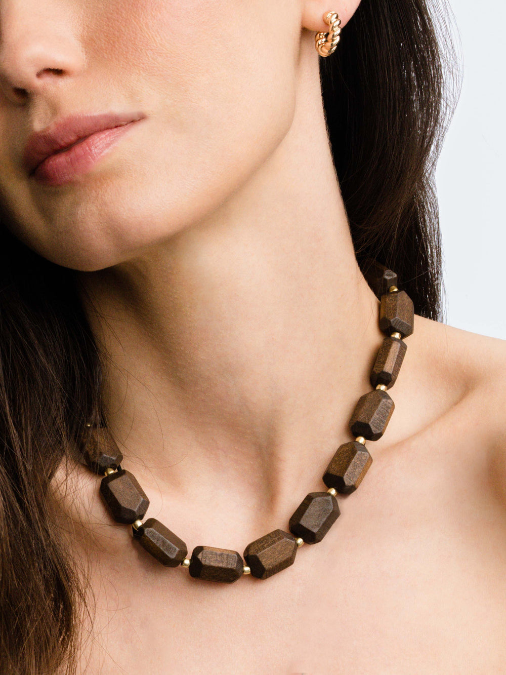 Tan Line Beaded Necklace