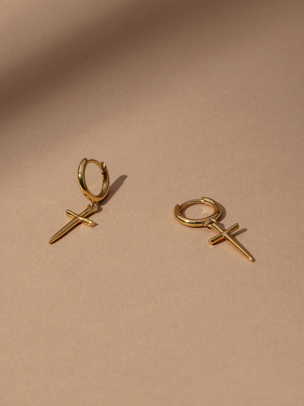 Vermeil Cross Huggies