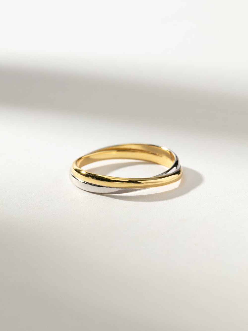 Mixed Metal Crossed Ring