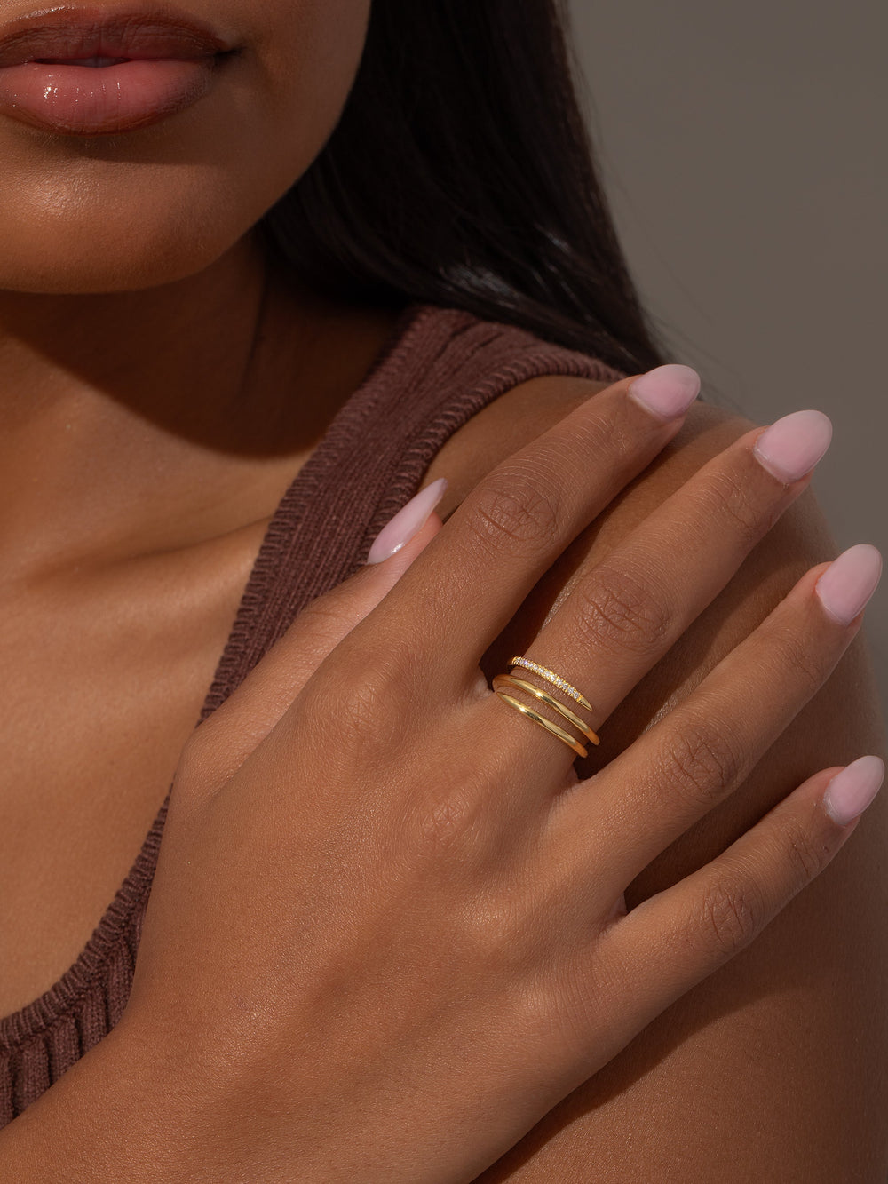 Vermeil Minimal Glam Spiral Ring
