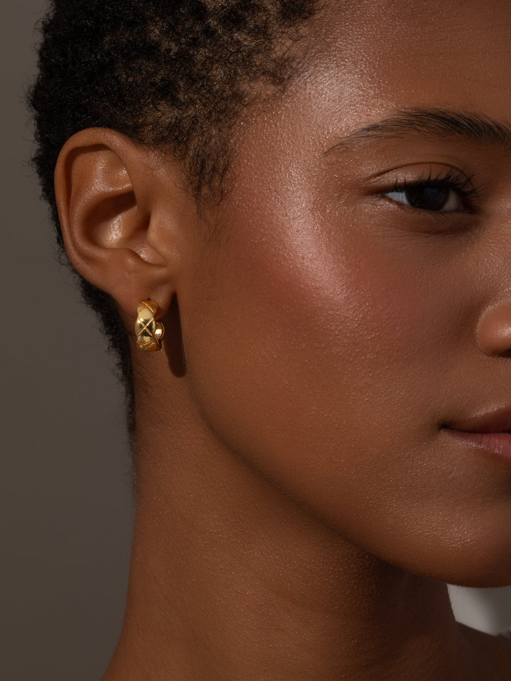 Vermeil Quilted Hoop Earrings
